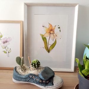 lámina acuarela flor
