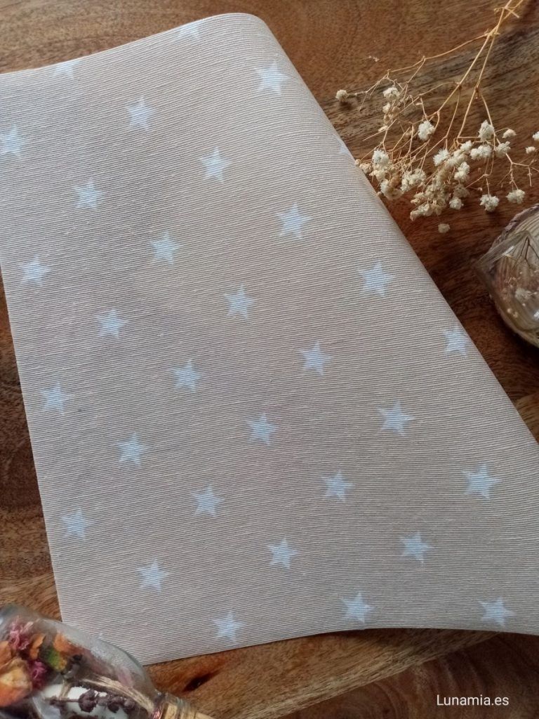 tela encuadernar cruda con estrellas