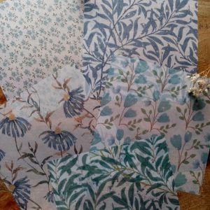 shabby blue vellum