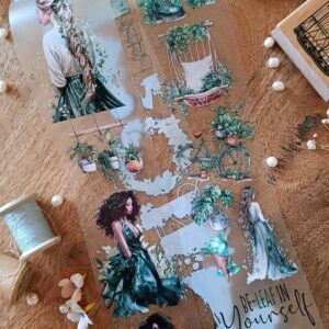 pet tape green scrapbooking