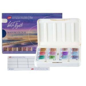 Caja de acuarelas 12 godets Granulados Natural Earth White Nights