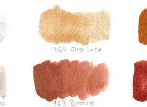 swatches acuarelas metalizadas white nights