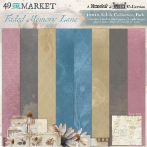Papeles Scrap sólidos Faded Memory Lane Nuneka y Art House Whimsy para 49&Markets 30x30