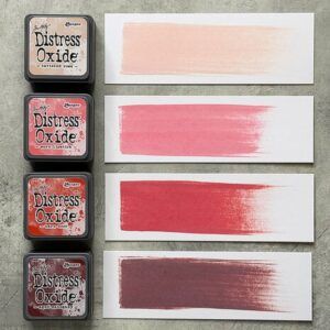 Distress Oxide Mini Tim Holtz Kit 13 – Tattered Rose, Worn Lipstick, Barn Door, Aged Mahogany
