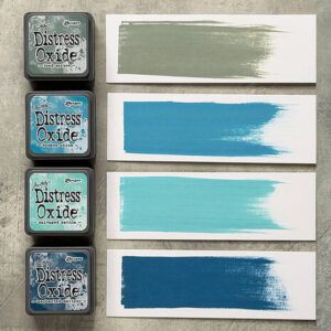 Distress Oxide Mini Tim Holtz Kit 16 – Iced Spruce, Broken China, Salvaged Patina, Uncharted Mariner