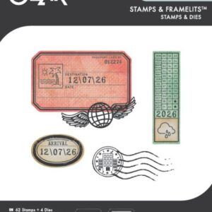 Sello+ troquel coordinado Globetrotter's Mark Sizzix