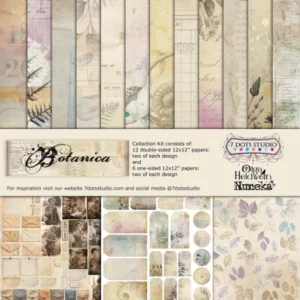 Papeles Scrap Botanica Nuneka y Olga Heldwein para 7 dots 12x12"