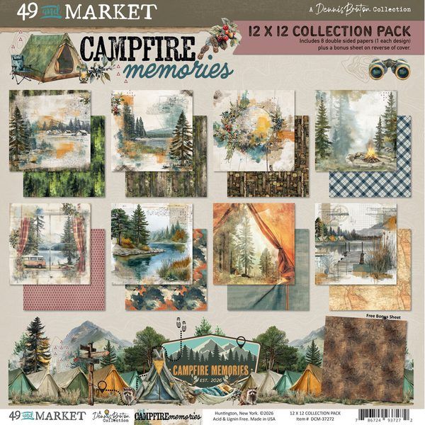 Papeles Scrap Campfire Memories 49andMarket 12x12"