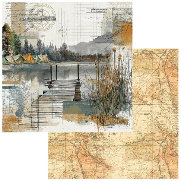Papeles Scrap Campfire Memories 49andMarket 12x12" - Imagen 3