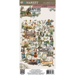 Die cuts Fishing Campfire Memories Faded Memory  para 49 and Markets