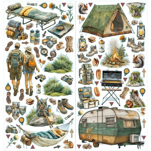 Die cuts camping Campfire Memories Faded Memory para 49 and Markets - Imagen 3