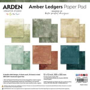 Papeles sólidos Scrap Amber Ledgers 12x12", Katie Pertiet - Arden Creative Studio