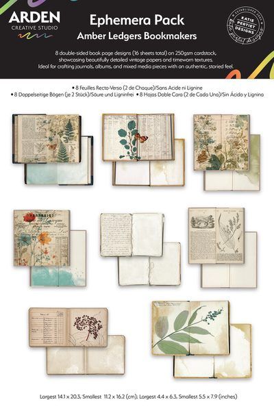 Set Ephemera Amber Ledgers Bookmarkers - Arden Creative Studio