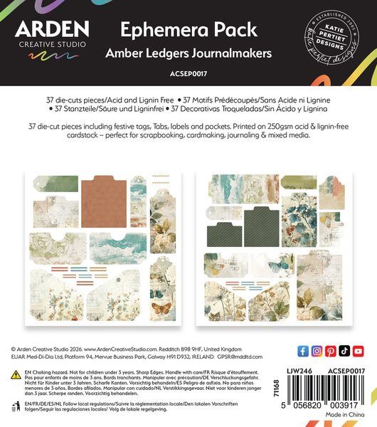 Set Ephemera Amber Ledgers Journalmarkers - Arden Creative Studio