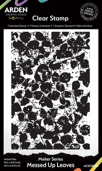 Sello de Fondo Messed un Leaves 4x6" - Katie Pertiet para Arden Creative Studio