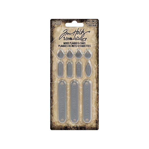 Tim Holtz Halloween decoración placas y tags Idea-Ology