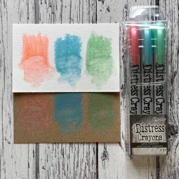 Distress Crayons Holiday Set 6 Pearl - Tim Holtz para Ranger (3 colores) - Imagen 2