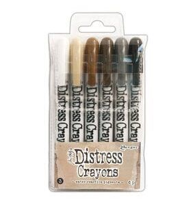 Distress Crayons Set 3 - Tim Holtz para Ranger (6 colores)