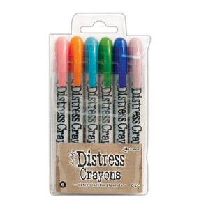 Distress Crayons Set 6 - Tim Holtz para Ranger (6 colores)