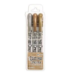Distress Crayons Set Metallics - Tim Holtz para Ranger (3 colores)